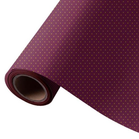 WONDER PAPEL DE REGALO BOBINA 62CM X 80M 4KG TODO AÑO BURDEOS / ROMBOS ORO