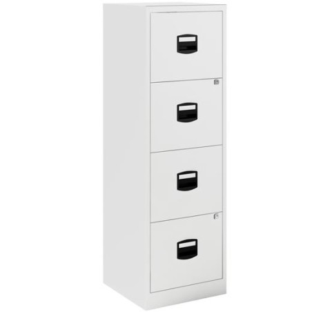 ARCHIVADOR METÁLICO 4 CAJONES , 40X40X125 CM (ANCHO X FONDO X ALTO) FORMATO A4 -CAPACIDAD CAJON 15KG- TIRADOR DE PLÁSTICO - BLAN