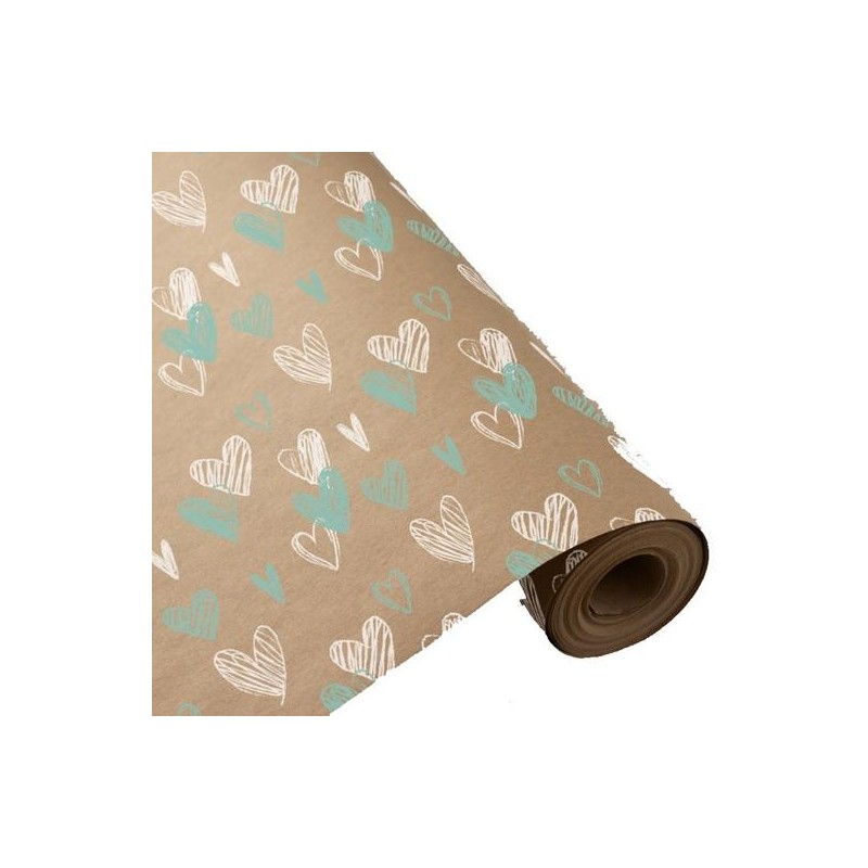 WONDER BOBINA PAPEL DE REGALO 62CM X 80M 4KG CORAZONES