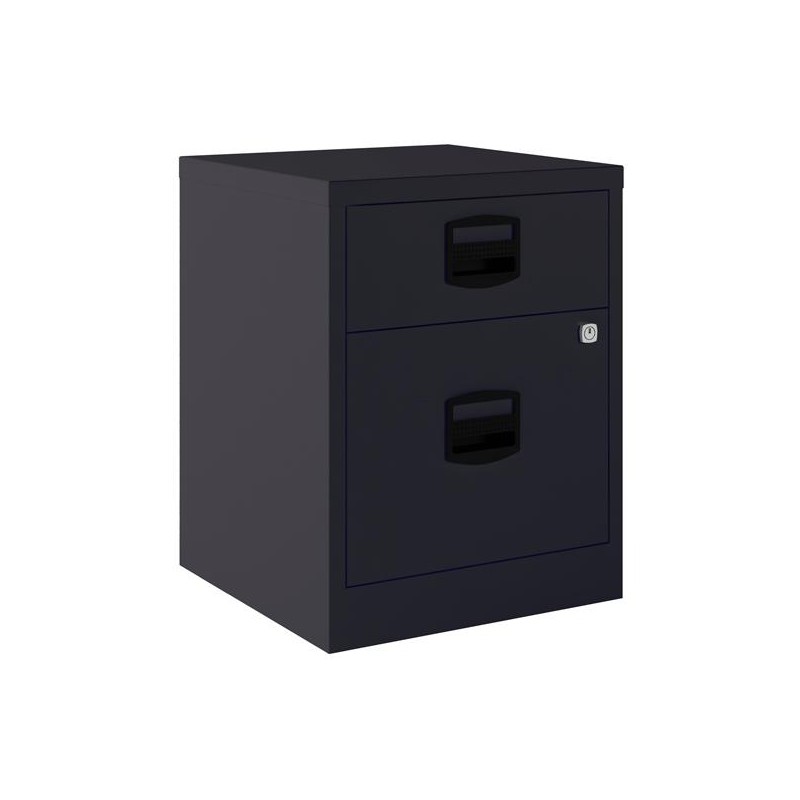 BISLEY CAJONERAS METALICAS 1 CAJÓN PERSONAL + 1 CAJÓN ARCHIVO A4 MÓVIL FONDO 40CM ANTRACITA ( MONTADO)