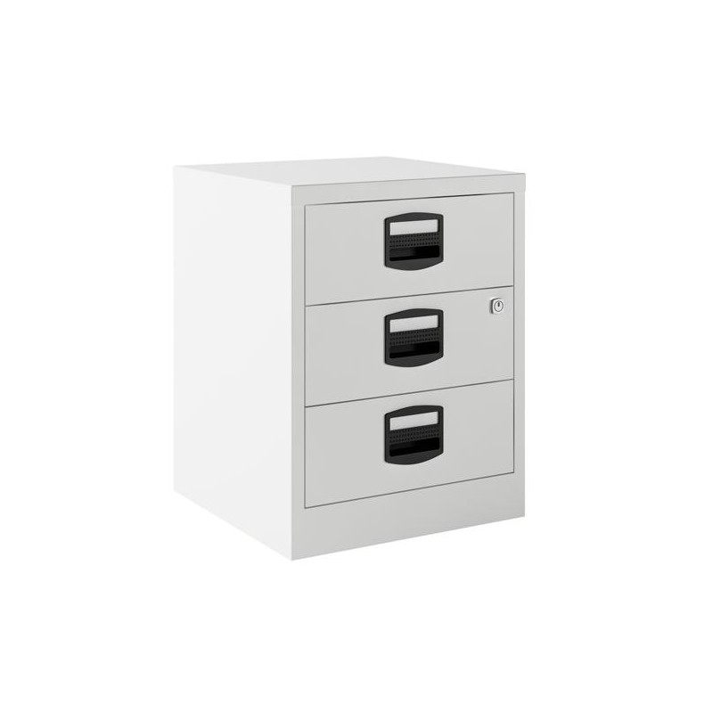 BISLEY CAJONERA METÁLICA 3 CAJONES 40X51X40 CM (ANCHO X ALTO X FONDO) CON RUEDAS BLANCO (MONTADO)