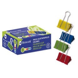 BISMARK PINZAS ABATIBLES 25MM COLORES SURTIDOS- 12 PINZAS