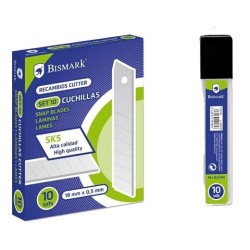 BISMARK REPUESTO CUTTER 18MM / CUCHILLA FRACTURABLE BLISTER DE 10 CUCHILLAS