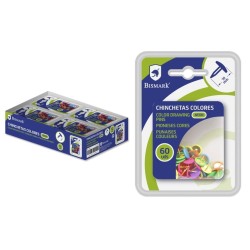 BISMARK CHINCHETAS COLORES METÁLICAS SURTIDOS BLISTER DE 60