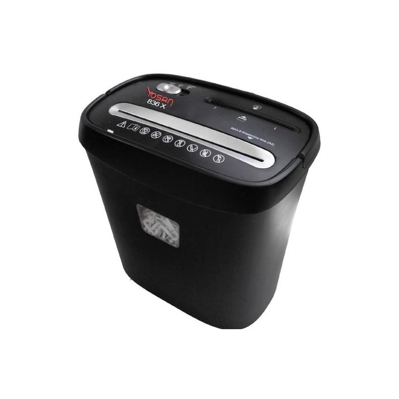 YOSAN DESTRUCTORA MANUAL 836X PARTÍCULAS 4X38 MM HASTA 8 HOJAS NEGRO