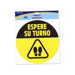 BISMARK VINILO ADHESIVO REDONDO "ESPERE SU TURNO"