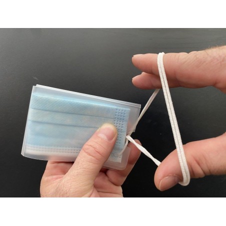 YOSAN PORTAMASCARILLA DE POLIPROPILENO TRANSLUCIDO PARA PROTECCION DE MASCARILLA QUIRURGICA/SANITARIA BLISTER -2U-