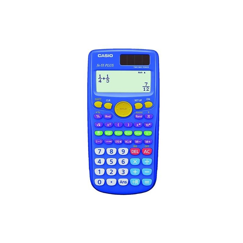 CASIO CALCULADORA CIENTIFICA FX-55PLUS 10+2 DÍGITOS 240 FUNCIONES AZUL