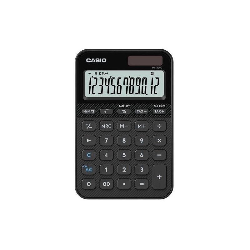 CASIO CALCULADORA DE OFICINA SOBREMESA NEGRO 12 DÍGITOS MS-20YC-BK