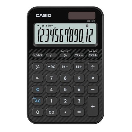 CASIO CALCULADORA DE OFICINA SOBREMESA NEGRO 12 DÍGITOS MS-20YC-BK