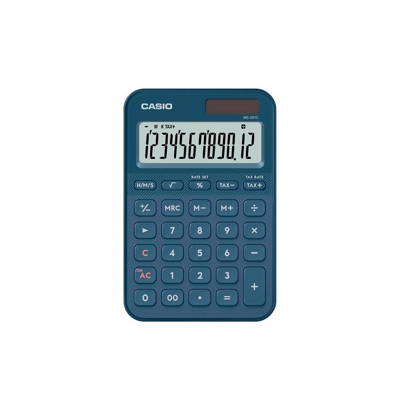 CASIO CALCULADORA DE OFICINA SOBREMESA AZUL MARINO 12 DÍGITOS MS-20YC-NY