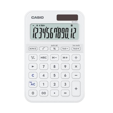 CASIO CALCULADORA DE OFICINA SOBREMESA BLANCO 12 DÍGITOS MS-20YC-WE