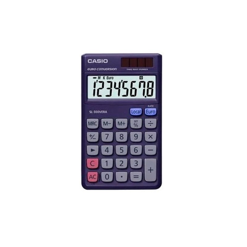 CASIO CALCULADORA BOLSILLO 8 DIGITOS PANTALLA GRANDE LCD AZUL MARINO