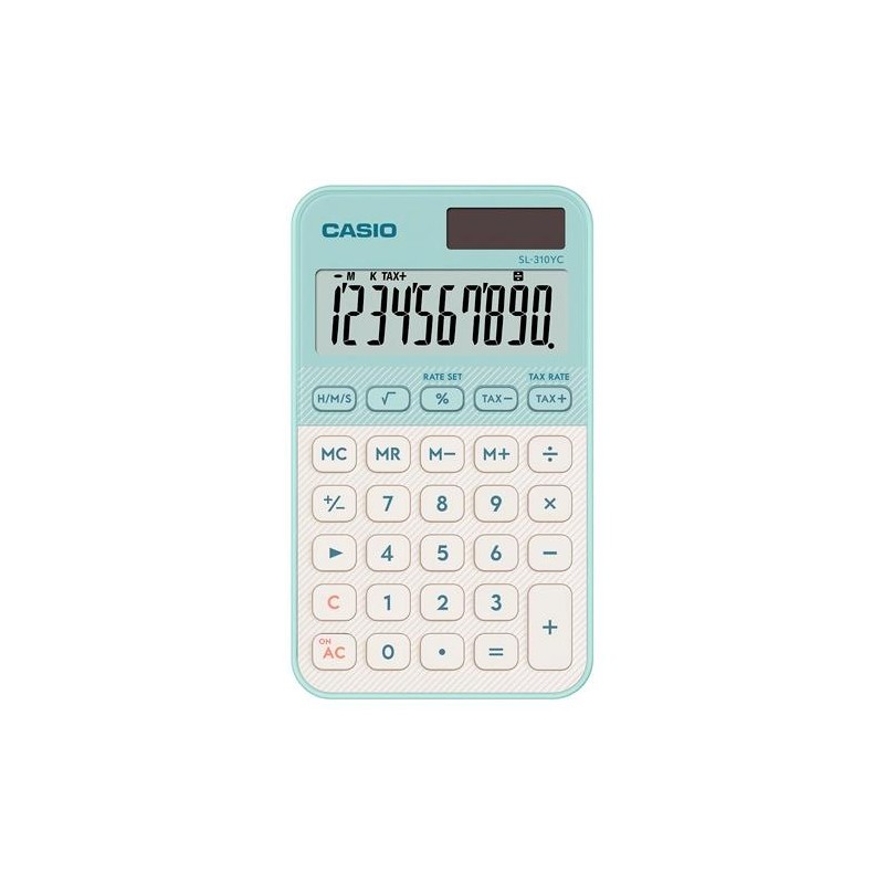 CASIO CALCULADORA DE OFICINA SL-310YC-LG 10 DÍGITOS VERDE CLARO