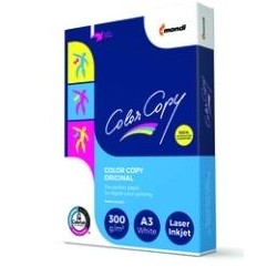 COLOR COPY, ORIGINAL, BLANCO, SATINADO, PAPEL REPROGRAFICO, PASTA QUIMICA ECF, 300G/M2, 420MM X 297MM, A3, FIBRA AL LADO CORTO,