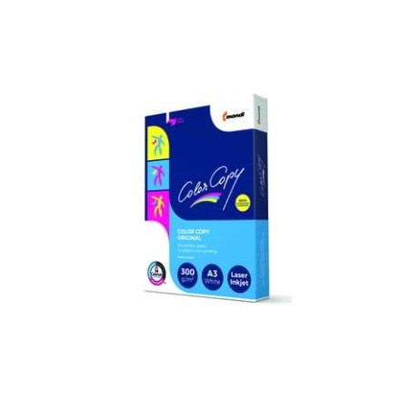 COLOR COPY, ORIGINAL, BLANCO, SATINADO, PAPEL REPROGRAFICO, PASTA QUIMICA ECF, 300G/M2, 420MM X 297MM, A3, FIBRA AL LADO CORTO,