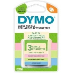DYMO CINTA COLORES PASTEL (AZUL-ROSA-PISTACHO) - 12MMX4M - PLÁSTICO - PACK 3 - ROTULADORA LETRATAG