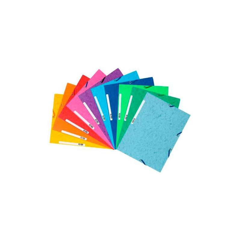 EXACOMPTA CARPETA CON GOMAS MAXI CAPACITY A4 TRES SOLAPAS CARTULINA LUSTRADA 400GR COLORES SURTIDOS