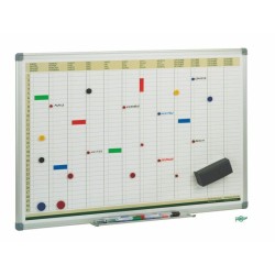 FAIBO PIZARRA PLANIFICACIÓN ANUAL METÁLICA LACADO BLANCO MARCO DE ALUMINIO 60X90CM