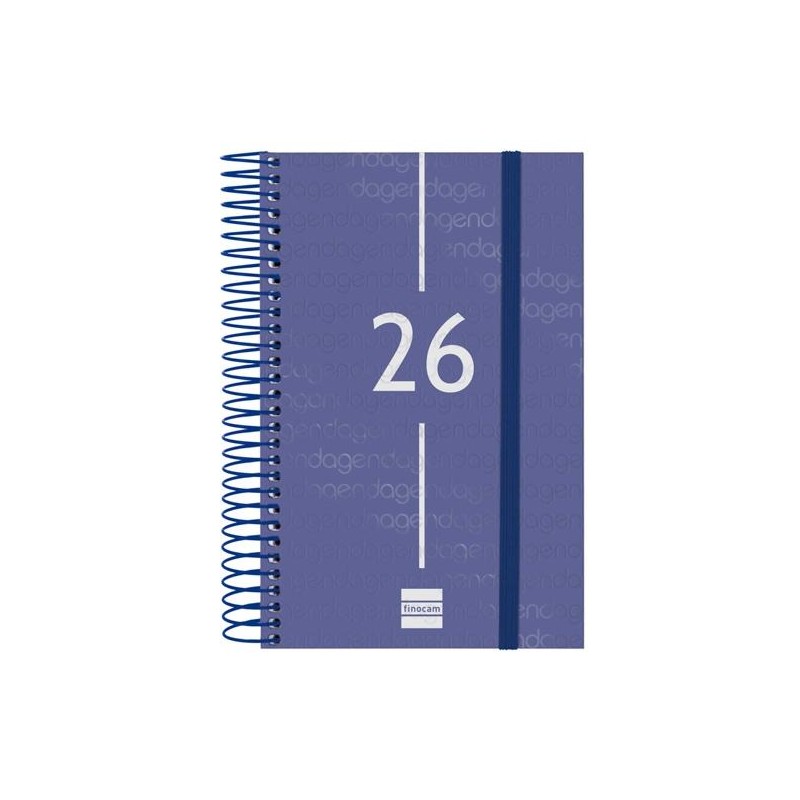 FINOCAM AGENDA ESPIRAL YEAR E5-117X181MM 1DP TAPA PP AZUL 2026