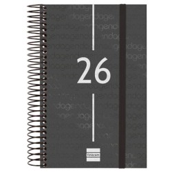 FINOCAM AGENDA ESPIRAL YEAR E5-117X181MM 1DP TAPA PP NEGRO 2026