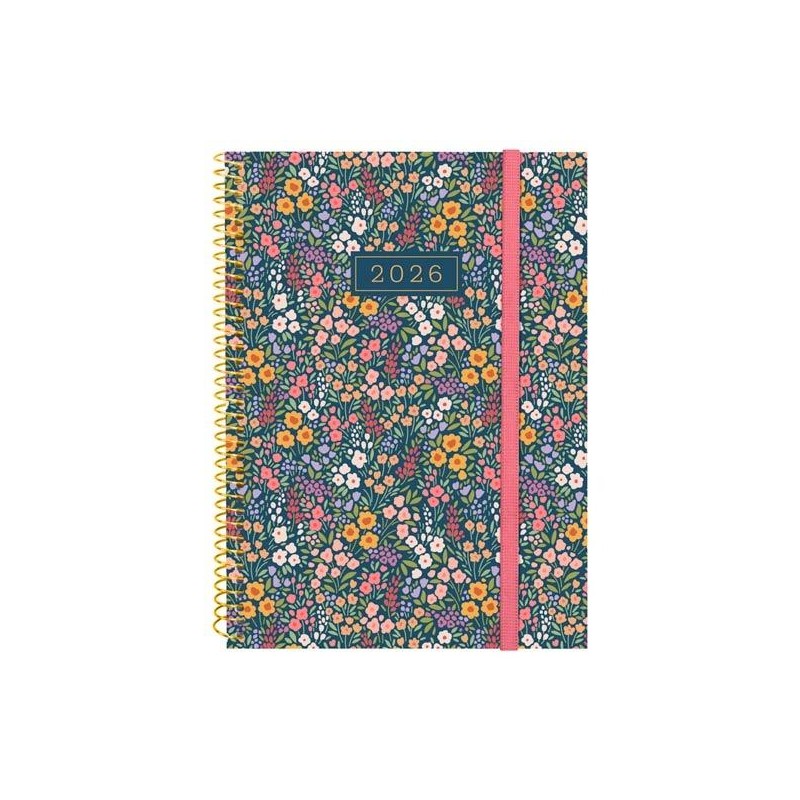 FINOCAM AGENDA ESPIRAL DESIGN COLLECTION E10-155X212MM SVH TAPA PP FLORA 2026