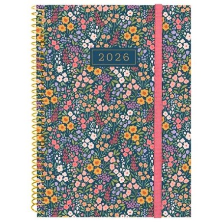 FINOCAM AGENDA ESPIRAL DESIGN COLLECTION E10-155X212MM SVH TAPA PP FLORA 2026