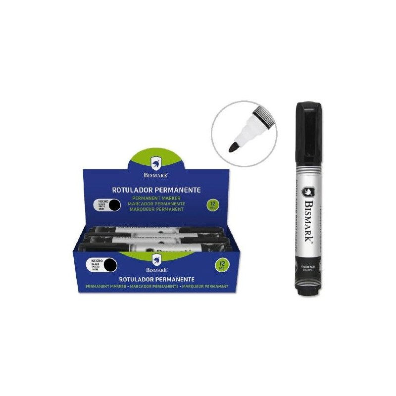 BISMARK ROTULADOR PERMANENTE PUNTA CÓNICA 1,5MM NEGRO