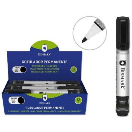 BISMARK ROTULADOR PERMANENTE PUNTA CÓNICA 1,5MM NEGRO