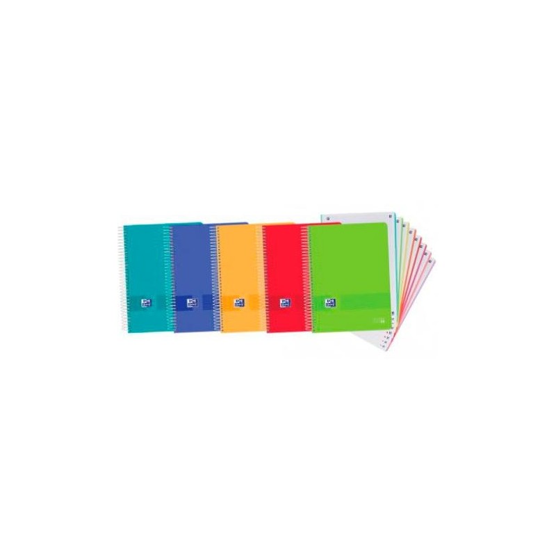OXFORD CUADERNO LIVE&GO EUROPEANBOOK 8 MICROPERFORADO 160H A4+ 5X5 TAPA DE PLÁSTICO C/SURTIDOS VIVOS