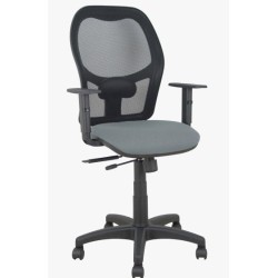 PIQUERAS Y CRESPO SILLA ALOCÉN TRASLACK B/REGULABLES RESPALDO MALLA NEGRA ASIENTO BALI GRIS