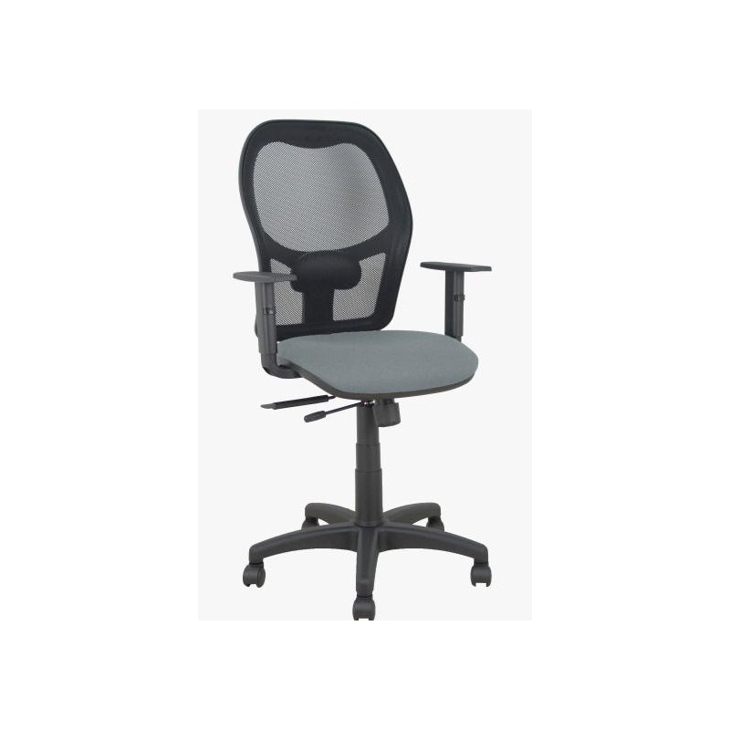 PIQUERAS Y CRESPO SILLA ALOCÉN TRASLACK B/REGULABLES RESPALDO MALLA NEGRA ASIENTO BALI GRIS