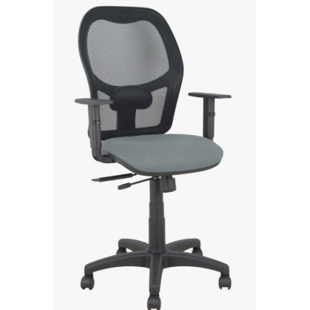 PIQUERAS Y CRESPO SILLA ALOCÉN TRASLACK B/REGULABLES RESPALDO MALLA NEGRA ASIENTO BALI GRIS