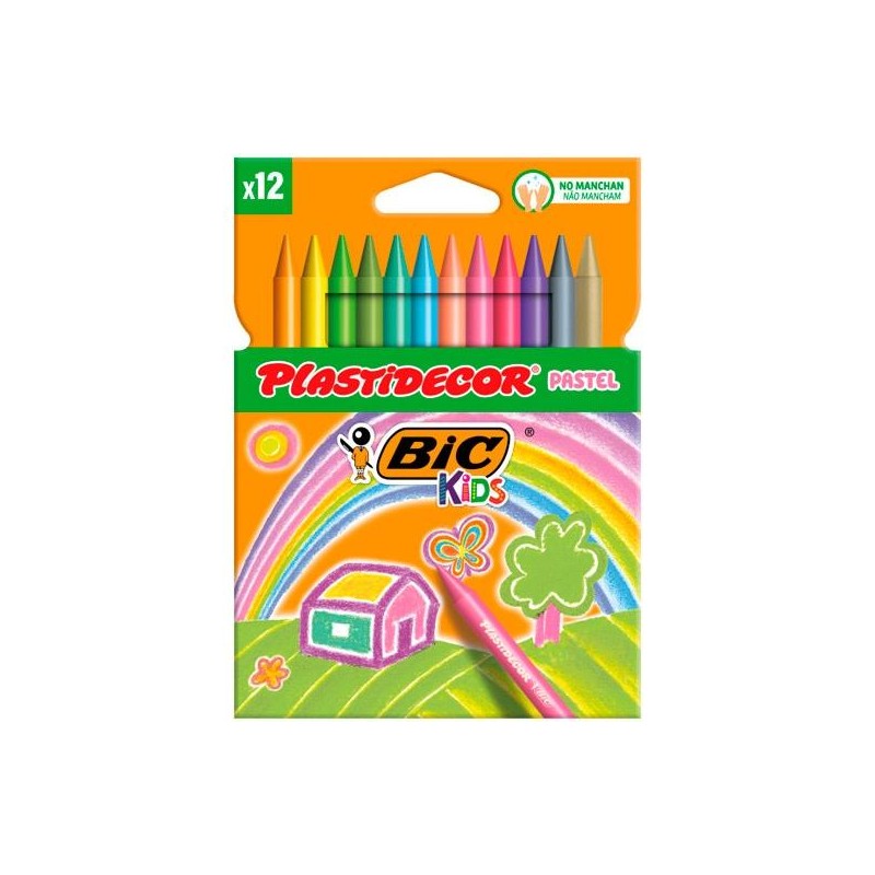PLASTIDECOR CERAS KIDS PASTEL COLORES SURTIDOS ESTUCHE 12 UD