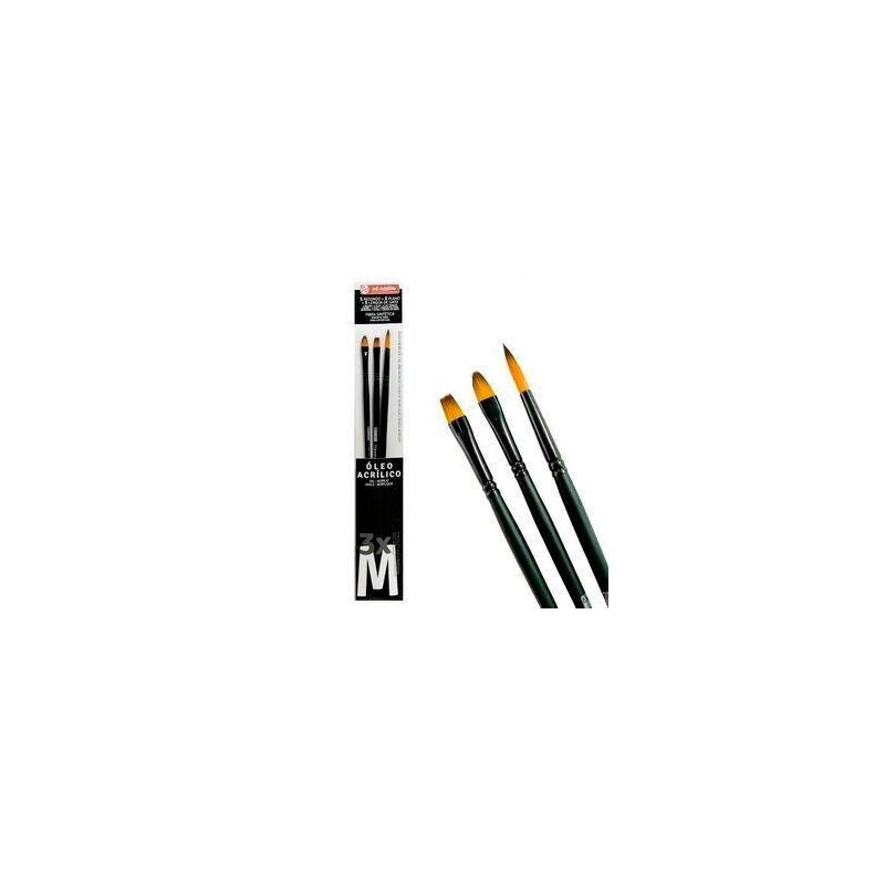 TALENS ART CREATION PINCELES ÓLEO Y ACRÍLICO FIBRA SINTÉTICA M SET 3 UD