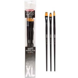 TALENS ART CREATION PINCELES ÓLEO Y ACRÍLICO FIBRA SINTÉTICA XL SET 3 UD