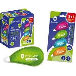 BISMARK CINTA CORRECTORA MINI 5MMX6M NEÓN -BLISTER-