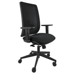 UNISIT SILLA RETRO 911 GIRATORIA SINCRO TRANSLAP C/RUEDAS REPOSABRAZOS AJUSTABLES TEJIDO NEGRO