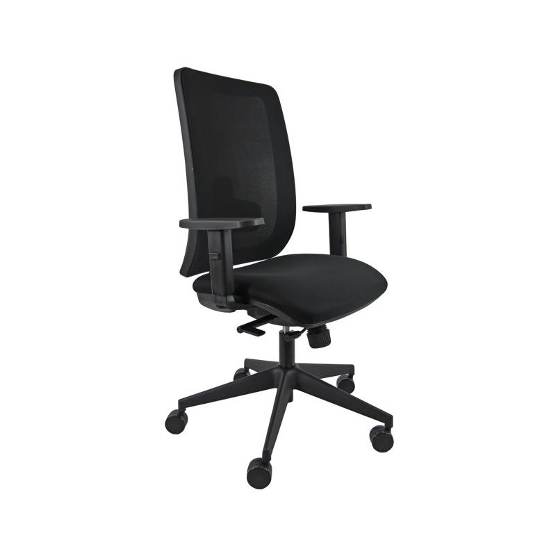 UNISIT SILLA RETRO 911 GIRATORIA SINCRO TRANSLAP C/RUEDAS REPOSABRAZOS AJUSTABLES TEJIDO NEGRO
