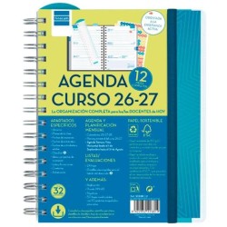 FINOCAM AGENDA DOCENTE MAGISTRAL PERSONALIZABLE ESPIRAL DOBLE 4º SVH AZUL CURSO 2026-2027
