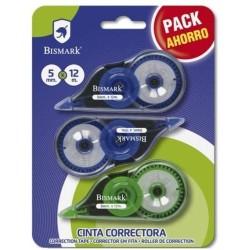 BISMARK CINTA CORRECTORA 5MMX12M PACK AHORRO BLISTER 3 UNIDADES