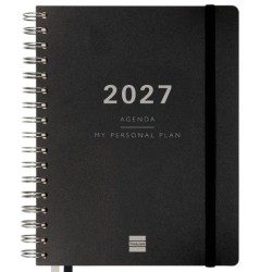FINOCAM AGENDA TEMPUS ESPIRAL 16M 4º-155X217MM SVV TAPA EXTRADURA PP NEGRO 2026-2027