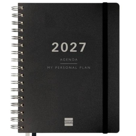 FINOCAM AGENDA TEMPUS ESPIRAL 16M 4º-155X217MM SVV TAPA EXTRADURA PP NEGRO 2026-2027