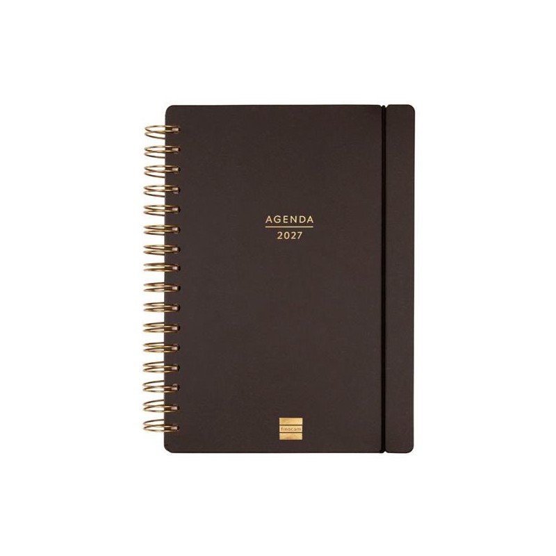 FINOCAM AGENDA HAIKU ESPIRAL 16M E10-155X212MM SVH TAPAS CARTÓN SUAVE NEGRO 2026-2027