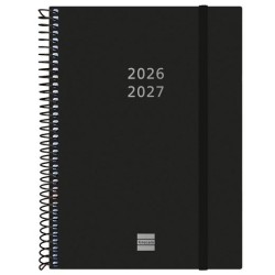 FINOCAM AGENDA ESPIRAL 18M E10-155X212MM SVH TAPAS PP NEGRO 2026-2027