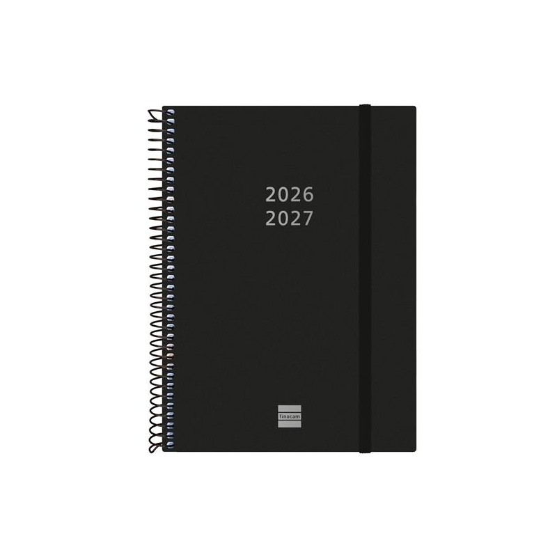 FINOCAM AGENDA ESPIRAL 18M E10-155X212MM SVH TAPAS PP NEGRO 2026-2027