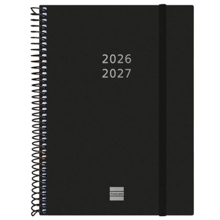 FINOCAM AGENDA ESPIRAL 18M E10-155X212MM SVH TAPAS PP NEGRO 2026-2027