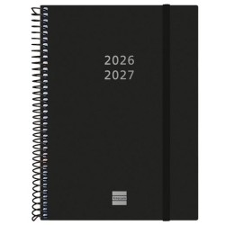 FINOCAM AGENDA ESPIRAL 18M E10-155X212MM 2DP TAPAS PP NEGRO 2026-2027