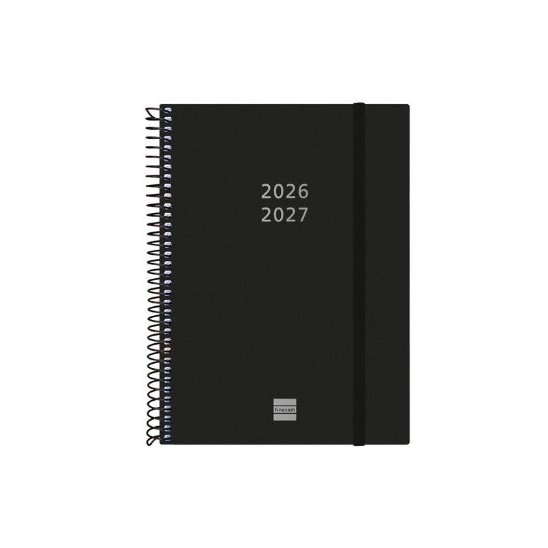 FINOCAM AGENDA ESPIRAL 18M E10-155X212MM 2DP TAPAS PP NEGRO 2026-2027