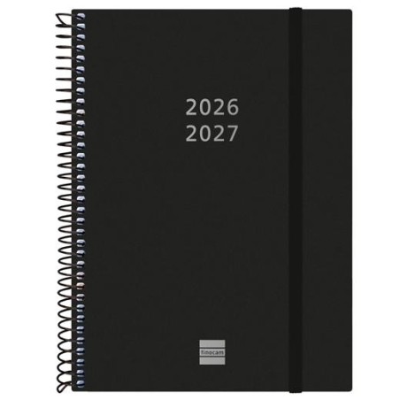 FINOCAM AGENDA ESPIRAL 18M E10-155X212MM 2DP TAPAS PP NEGRO 2026-2027
